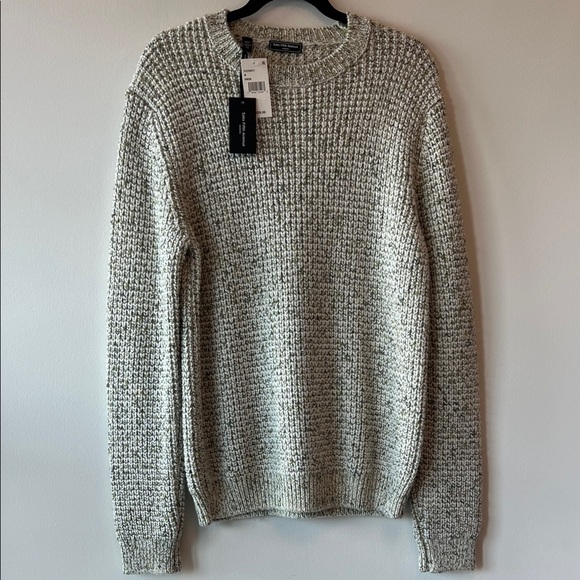 Saks Fifth Avenue Cream/Green Crewneck Sweater - Picture 5 of 7